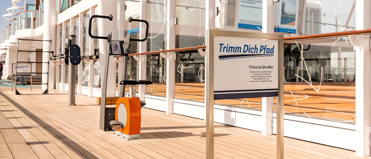 Fitnessområdet har totalt 8 träningsmaskiner