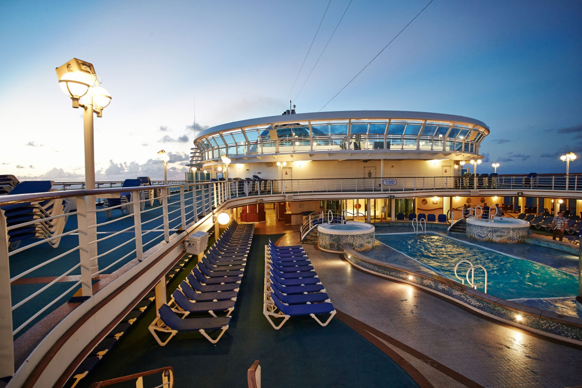 One of four pool decks